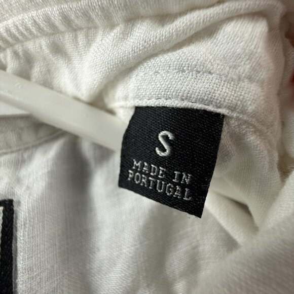 Todd Snyder White Button Up Shirt Men Short Sleeve All Linen Small Portugal - Picture 5 of 15